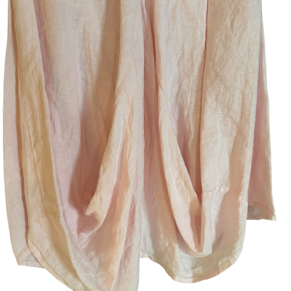 Luna Luz Blush Pink Francesca Linen Midi Skirt Lagenlook Boho - Picture 6 of 8